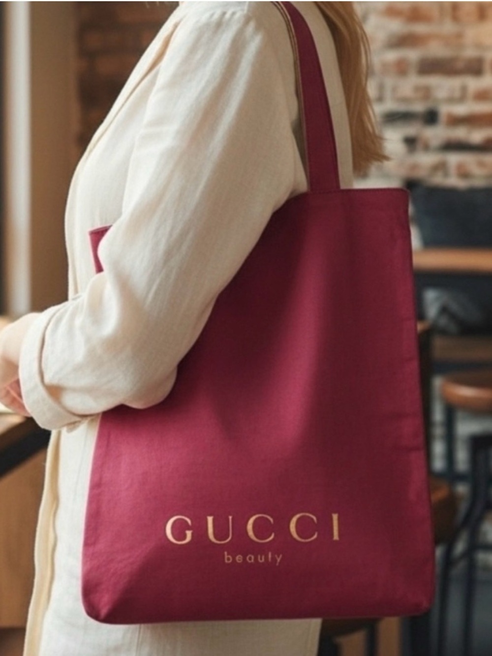 Gucci GWP Pink-Magenta Logo Tote Bag